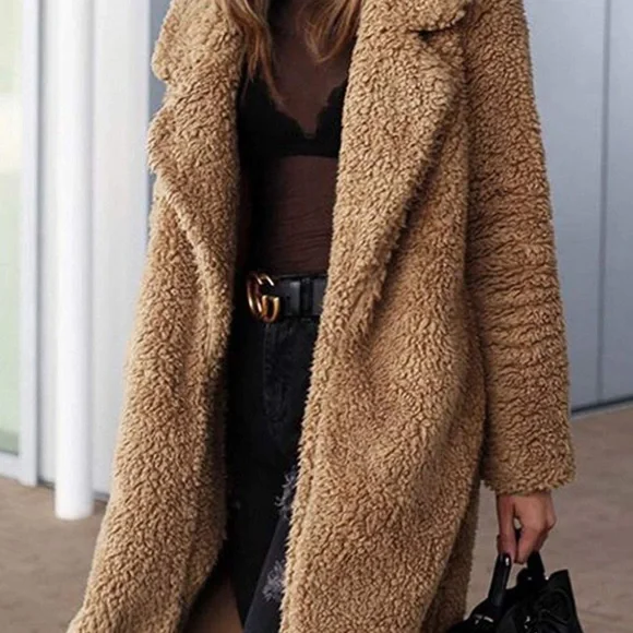 Luxurious Brown Fleece Coat - Picture 2 of 6